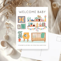 WELCOME BABY Cute Nursery Gender Neutral Congrats