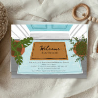 Welcome Baby Door Mat Blue Boy Baby Shower