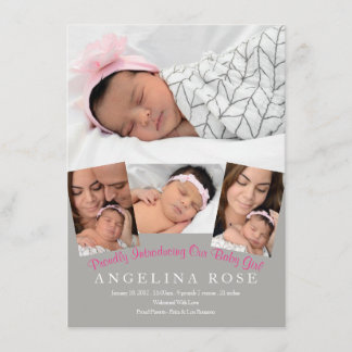 Welcome Baby Girl Announcement