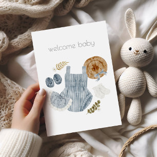 Welcome Baby Girl Boho Congratulations Card