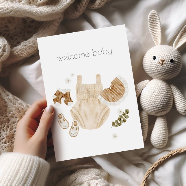 Welcome Baby Girl Boho Congratulations Card (Creator Uploaded)