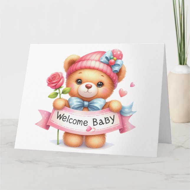 Welcome Baby Girl Card  (Front)