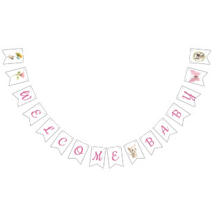Welcome Baby Girl Kitten Bunting