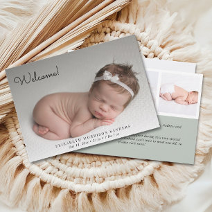 Welcome! Baby Girl Photos Background Customizable  Invitation