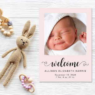 Welcome Baby Girl Photos Birth Announcement