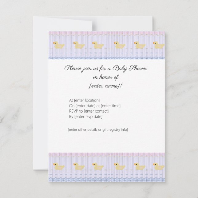 Welcome Baby Invitation (Back)