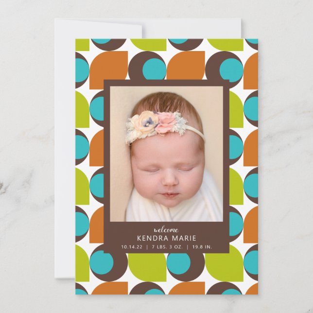 WELCOME BABY | Modern Abstract Birth Announcement (Front)