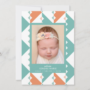 WELCOME BABY Modern Shape Birth Announcement