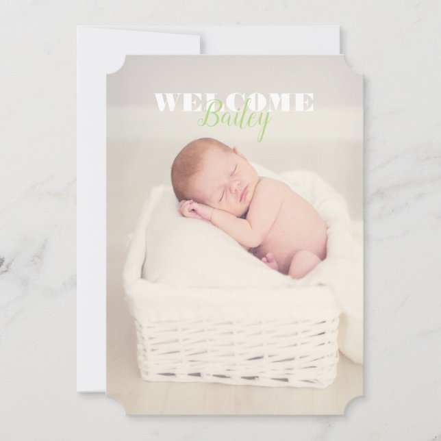 Welcome Baby Name Photo ... New Baby Announcement (Front)