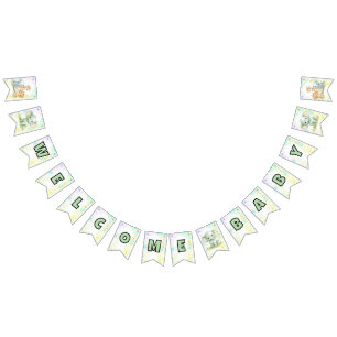 Welcome Baby Neutral Safari Animals Baby Shower Bunting