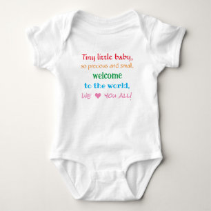Welcome Baby One-Piece, Unisex, Rhyme, Colourful Bodysuit