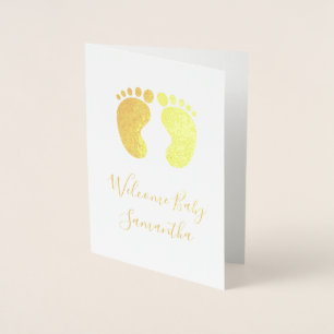 Welcome baby Personalised Name Foil Card