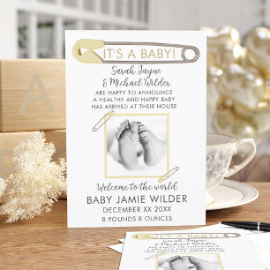 Welcome Baby Photo Birth Announcement Card
