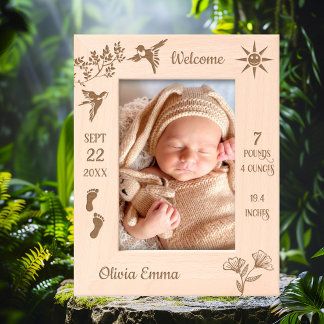 Welcome Baby Photo Etched Frames