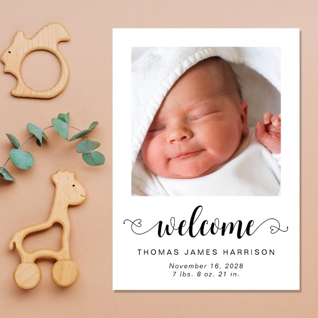 Welcome Baby Photos Birth Announcement (Announce the arrival of your precious baby in a way that is as beautiful and unique as they are)