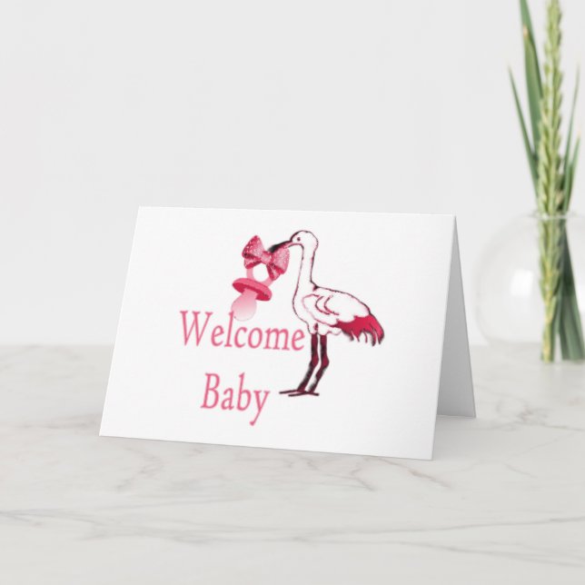 Welcome Baby Pink Card (Front)