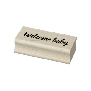 Welcome baby rubber stamp, cardmaking rubber stamp
