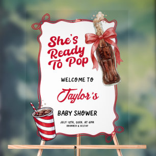 Welcome Baby Shower Acrylic Sign, Ready to Pop Sign