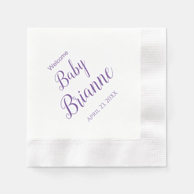 Welcome Baby Shower Party   Napkin (Front)