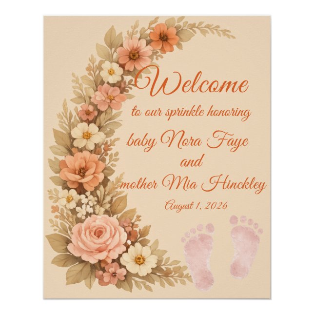 Welcome Baby Shower Sign (Front)
