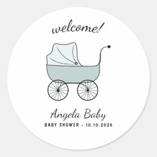 Welcome bABY Stroller Babysitter Daycare Classic Round Sticker