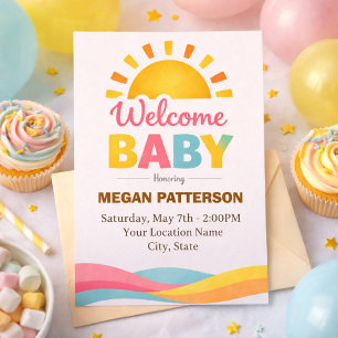 Welcome Baby Sunshine Shower Invitation