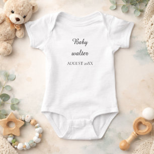Welcome Baby Walter Personalised Baby Announcement Bodysuit