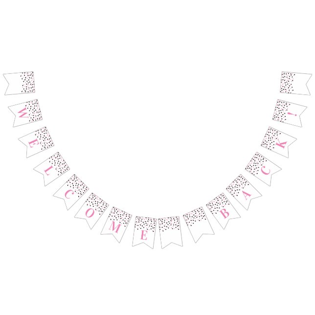 Welcome Back Banner Pink Black Confetti (All)