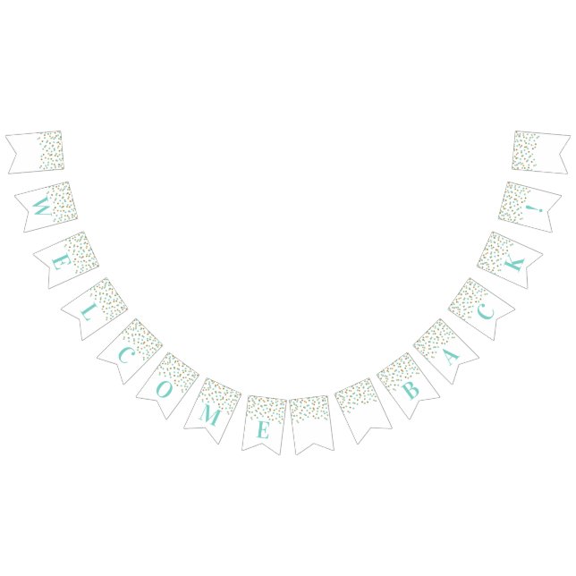 Welcome Back Banner Turquoise Gold Confetti (All)