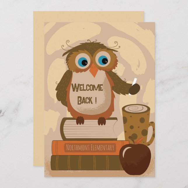 Welcome Back Brown Owl Teacher Invitation (Front/Back)