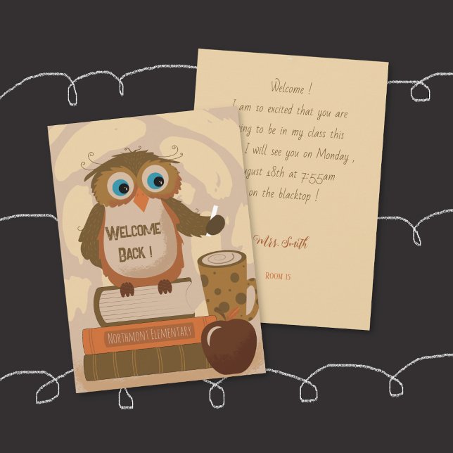 Welcome Back Brown Owl Teacher Invitation (Welcome Back Brown Owl Teacher Invitation (printed version) .)