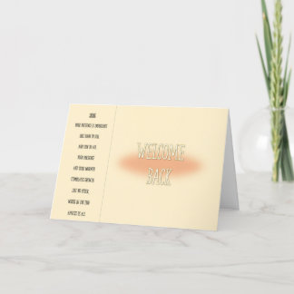 Welcome back Card