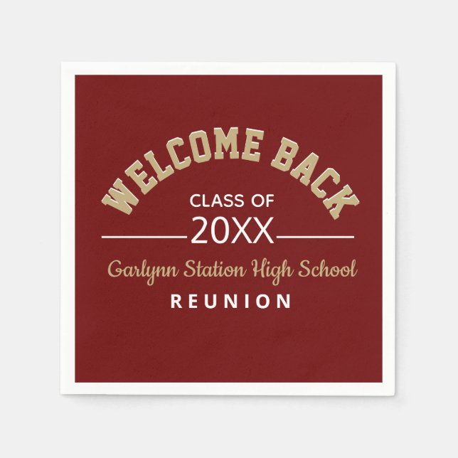 Welcome Back Class reunion paper Napkin (Front)