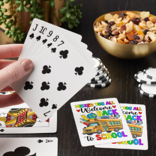 Welcome Back First Day Of School Bus Driver Playing Cards