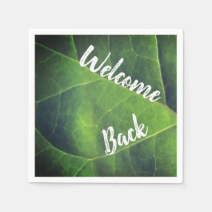 Welcome Back Green Leaf Photo Volunteer Employee Napkin