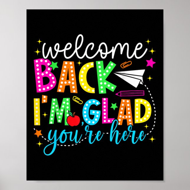 Welcome Back Im Glad Youre Here Back To School Tea Poster (Front)