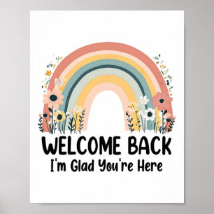 Welcome Back I'm Glad You're Here Teacher 1st Day  Poster