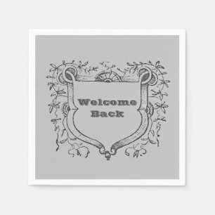 Welcome Back Medival Ornate Shield Employee Napkin
