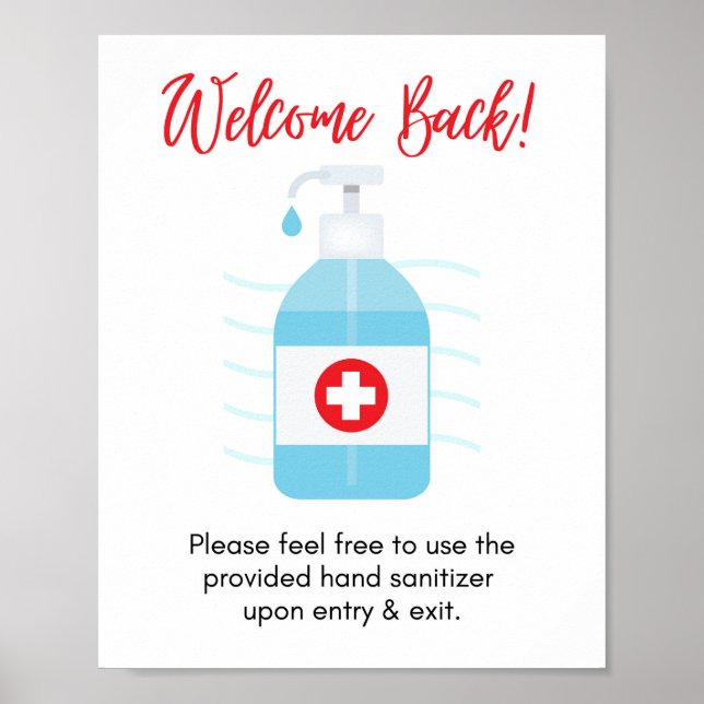 Welcome Back! Please Use Hand Sanitizer Upon Entry Poster (Front)