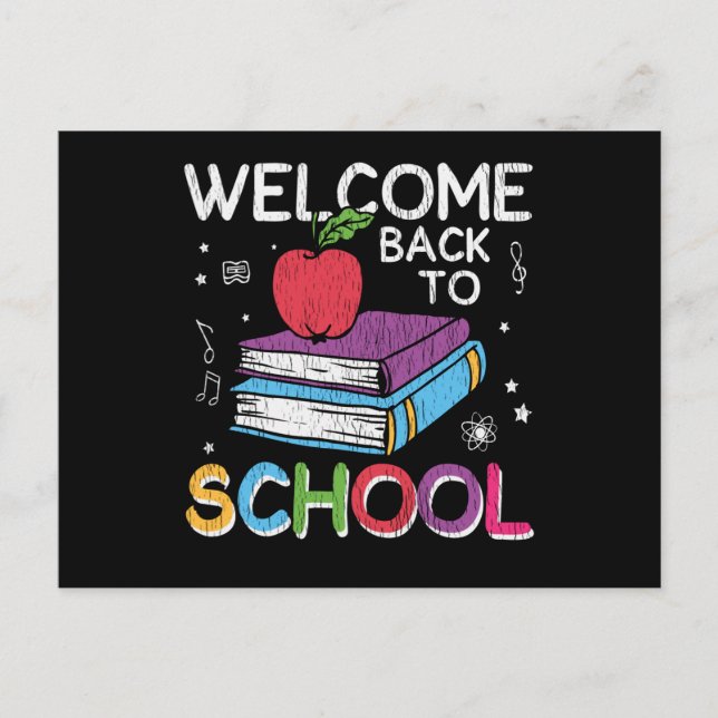 Welcome Back School First Grade Teacher Kids Crew Postcard (Front)