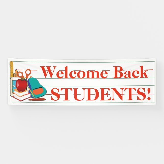 Welcome Back Students customisable school banner (Horizontal)