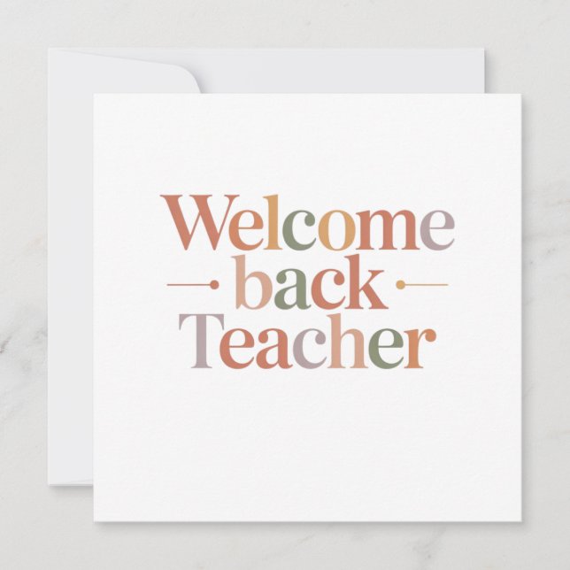 Welcome Back Teacher Card (Front)