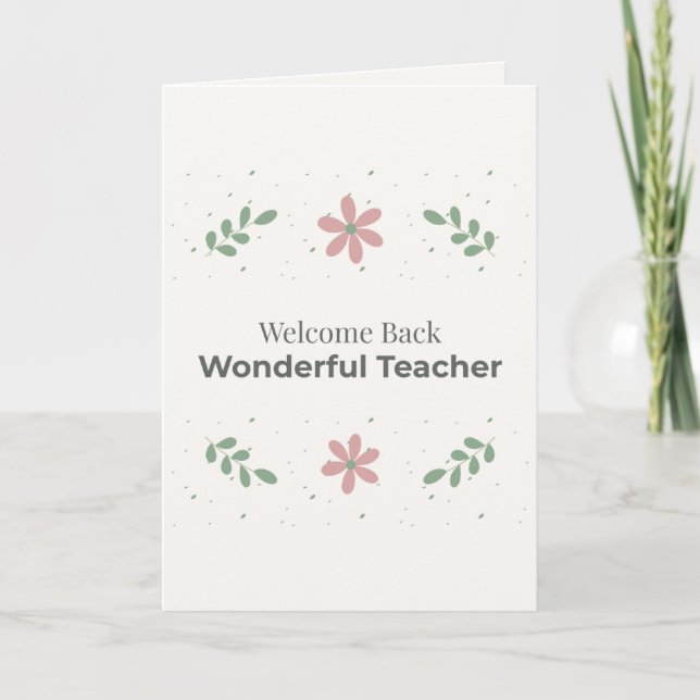 Welcome Back Teacher Card | New School Year Gift (Front)