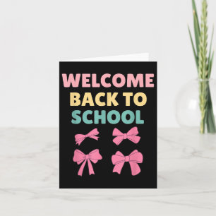 Welcome Back To School 2026 Coquette Bow Pink Teac Card