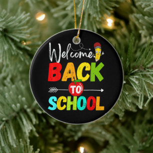 Welcome Back to School 2026 Teachers Students Ceramic Tree Decoration