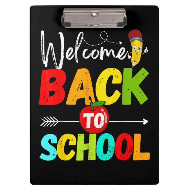 Welcome Back to School 2026 Teachers Students Clipboard (Front)