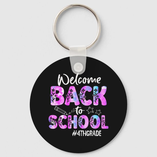 Welcome Back To School 4th Grade Back To School  Key Ring (Front)