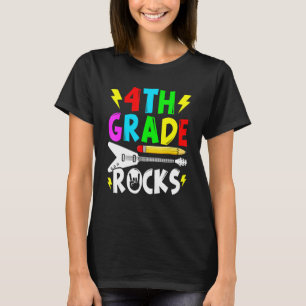 Welcome Back To School 4th Grade Rocks Cute T-Shirt