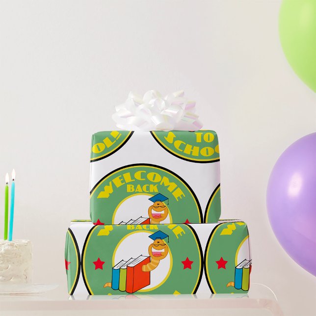 Welcome Back To School Bookworm Wrapping Paper (Creator Uploaded)