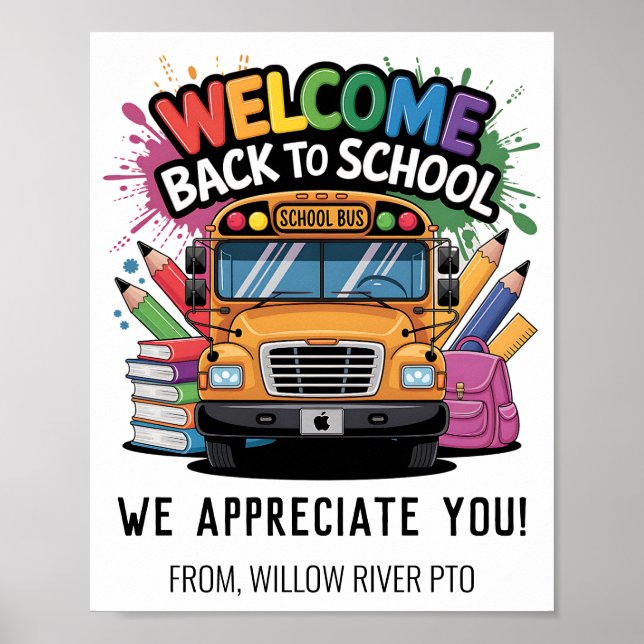 Welcome Back to School  – Bright & Fun Classroom Poster (Front)